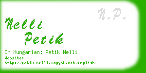 nelli petik business card